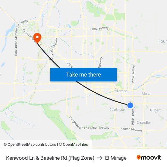 Kenwood Ln & Baseline Rd (Flag Zone) to El Mirage map