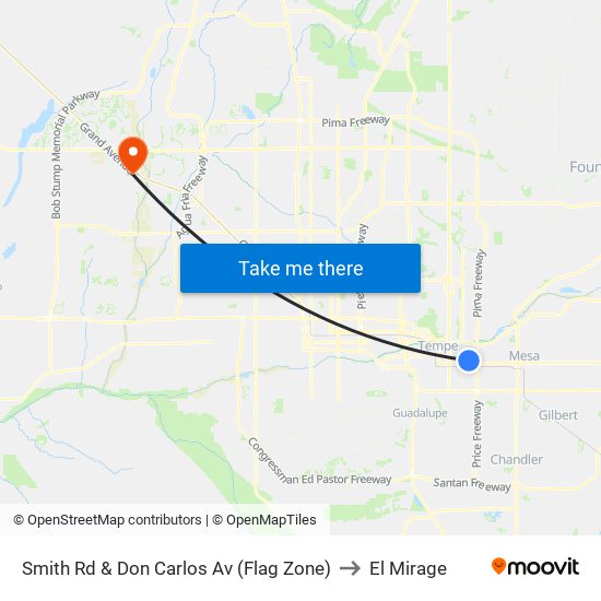 Smith Rd & Don Carlos Av (Flag Zone) to El Mirage map