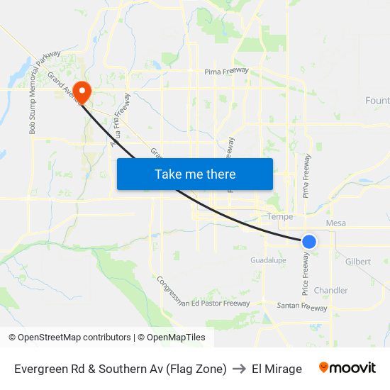 Evergreen Rd & Southern Av (Flag Zone) to El Mirage map