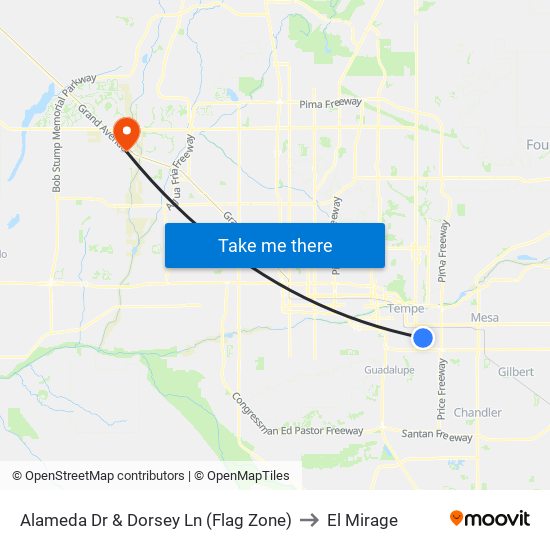 Alameda Dr & Dorsey Ln (Flag Zone) to El Mirage map