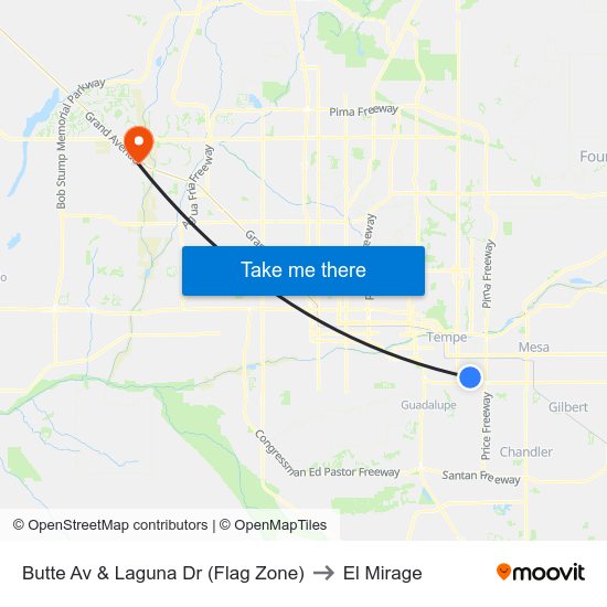 Butte Av & Laguna Dr (Flag Zone) to El Mirage map
