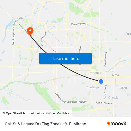 Oak St & Laguna Dr (Flag Zone) to El Mirage map