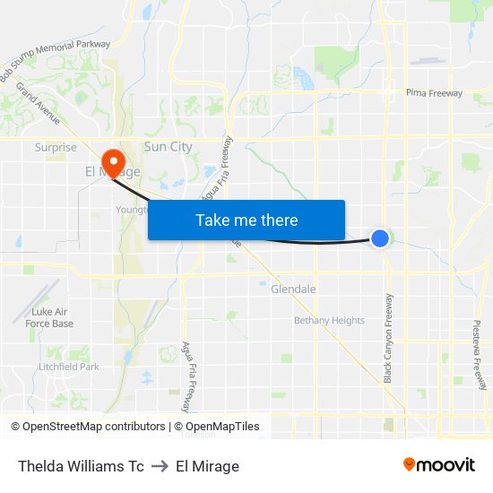 Thelda Williams Tc to El Mirage map