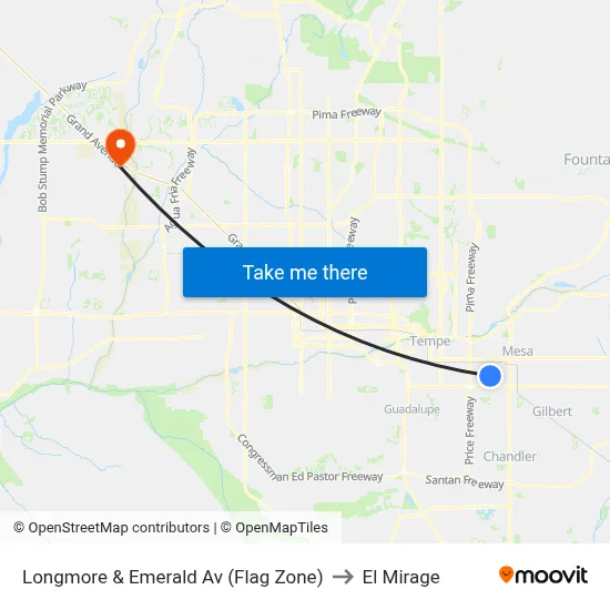 Longmore & Emerald Av (Flag Zone) to El Mirage map