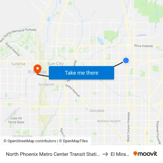 North Phoenix Metro Center Transit Station to El Mirage map