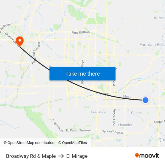 Broadway Rd & Maple to El Mirage map