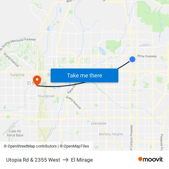 Utopia Rd & 2355 West to El Mirage map