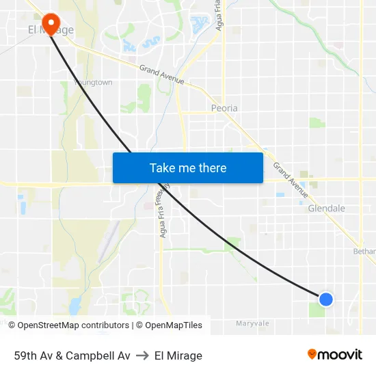 59th Av & Campbell Av to El Mirage map