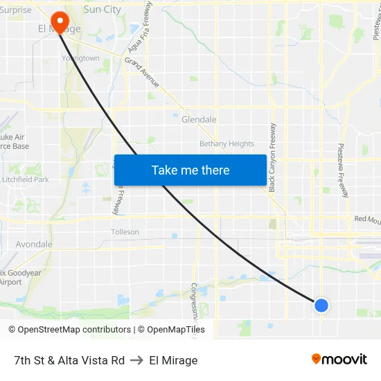 7th St & Alta Vista Rd to El Mirage map
