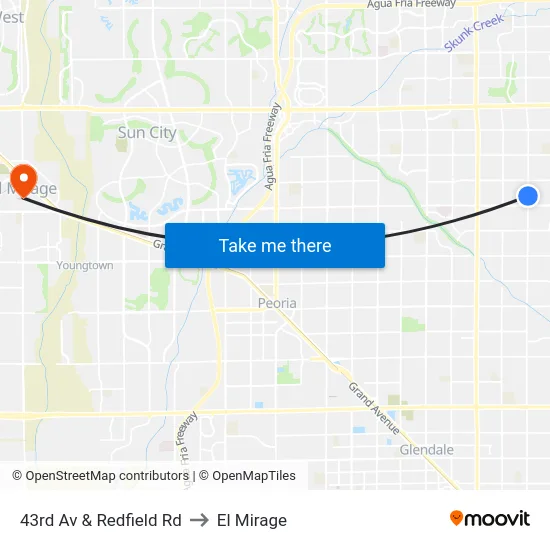 43rd Av & Redfield Rd to El Mirage map