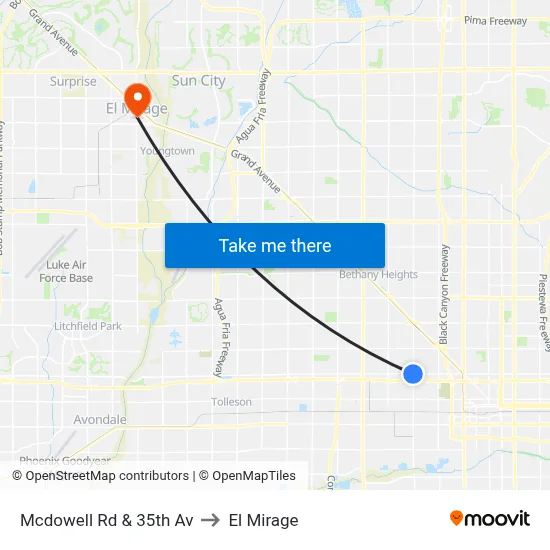 Mcdowell Rd & 35th Av to El Mirage map