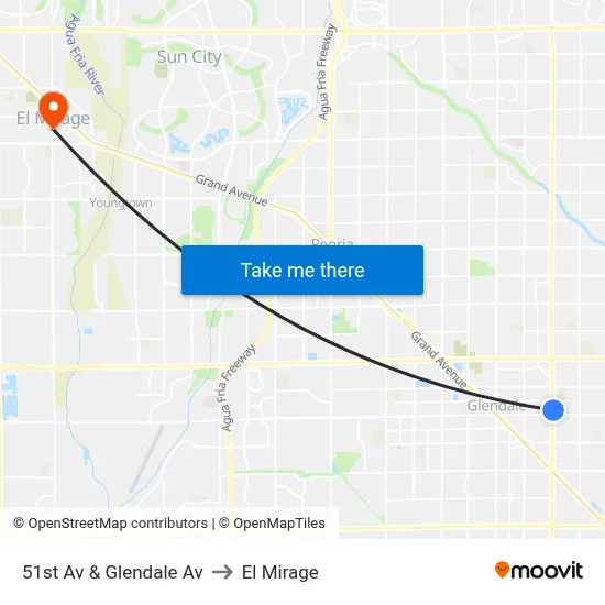 51st Av & Glendale Av to El Mirage map
