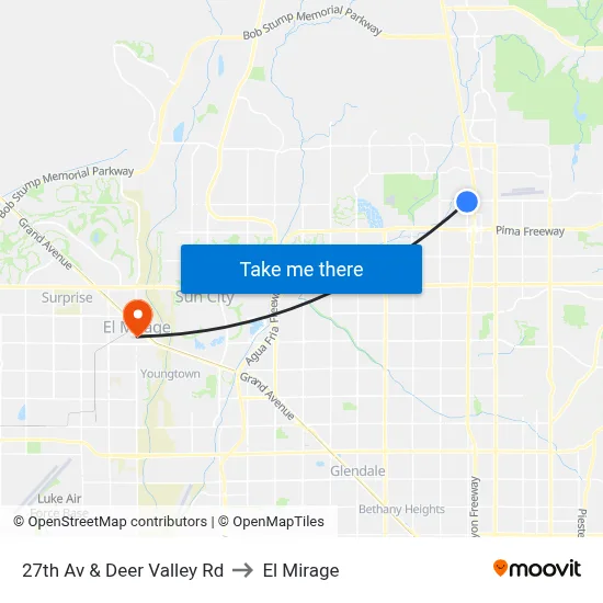 27th Av & Deer Valley Rd to El Mirage map