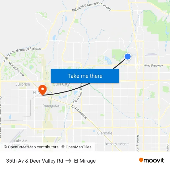 35th Av & Deer Valley Rd to El Mirage map