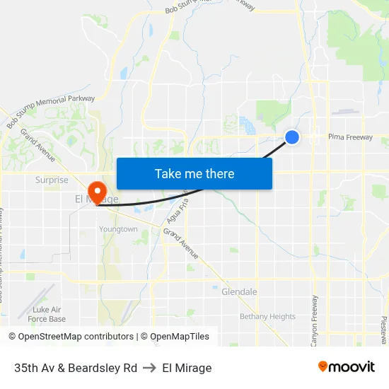 35th Av & Beardsley Rd to El Mirage map