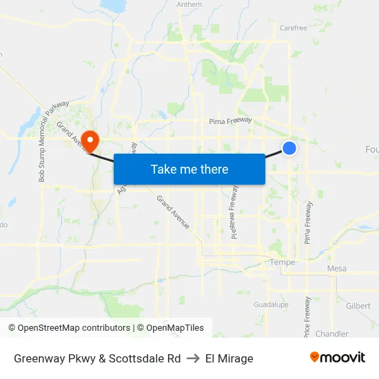Greenway Pkwy & Scottsdale Rd to El Mirage map