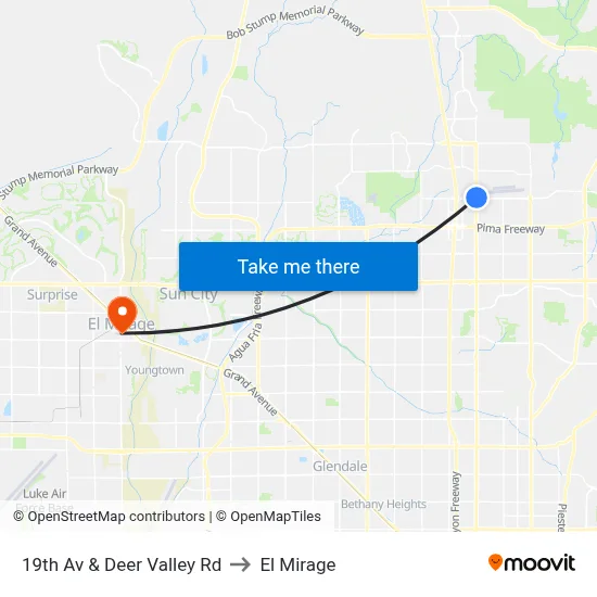 19th Av & Deer Valley Rd to El Mirage map