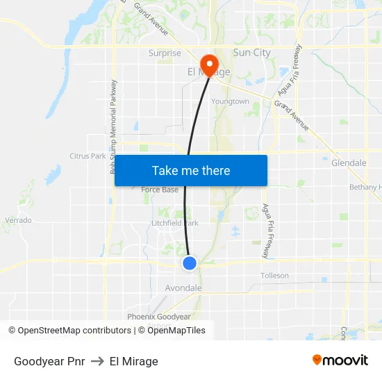 Goodyear Pnr to El Mirage map