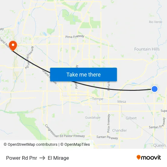 Power Rd Pnr to El Mirage map