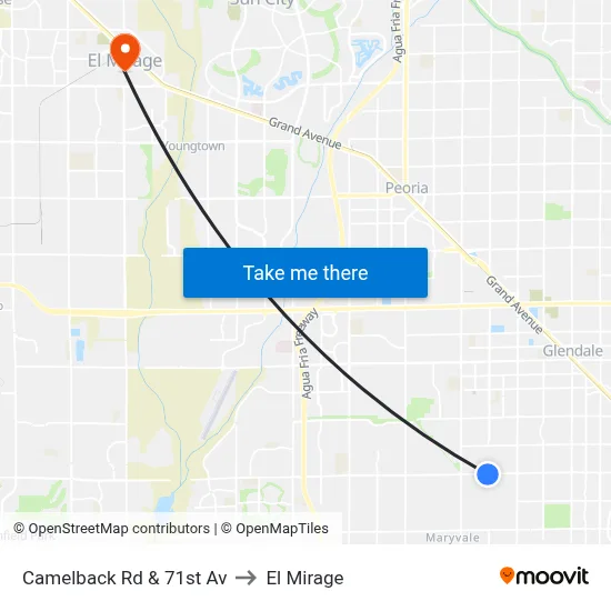 Camelback Rd & 71st Av to El Mirage map