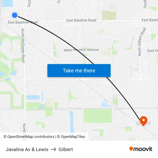 Javalina Av & Lewis to Gilbert map