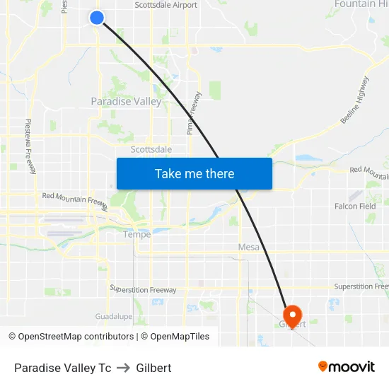 Paradise Valley Tc to Gilbert map