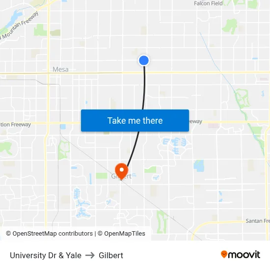 University Dr & Yale to Gilbert map
