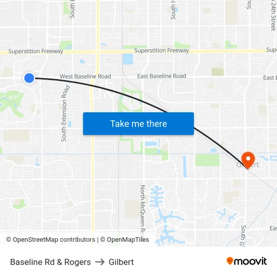 Baseline Rd & Rogers to Gilbert map