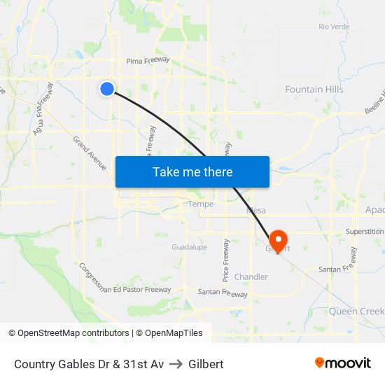 Country Gables Dr & 31st Av to Gilbert map
