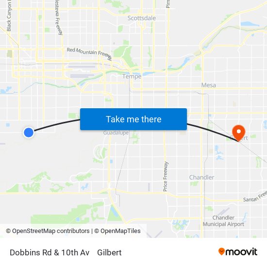 Dobbins Rd & 10th Av to Gilbert map