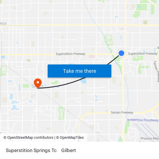 Superstition Springs Tc to Gilbert map
