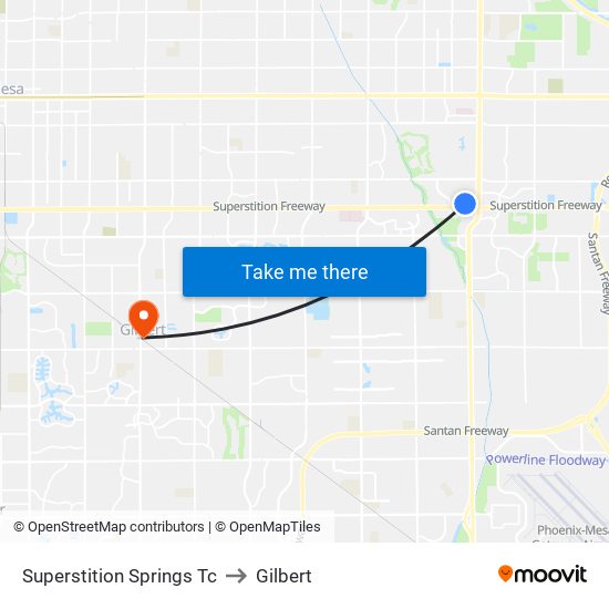 Superstition Springs Tc to Gilbert map