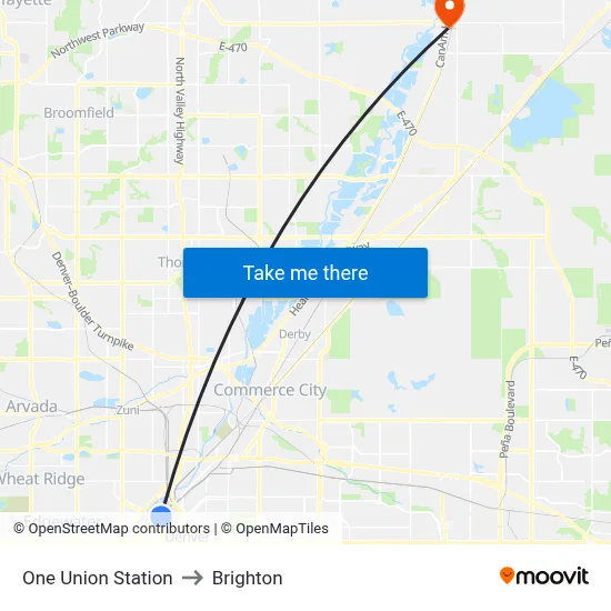 One Union Station to Brighton map