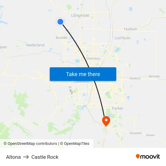Altona to Castle Rock map