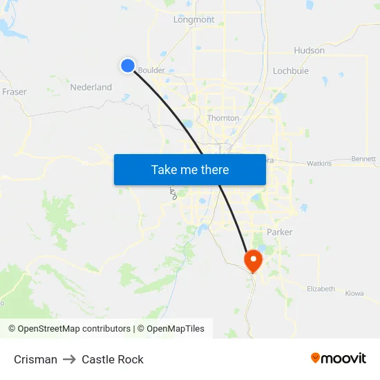 Crisman to Castle Rock map