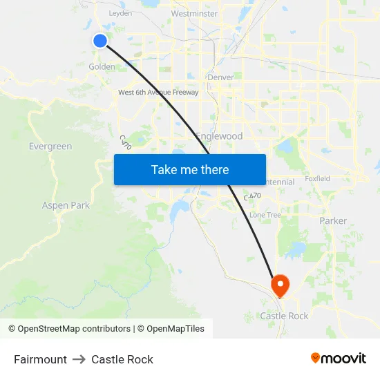 Fairmount to Castle Rock map