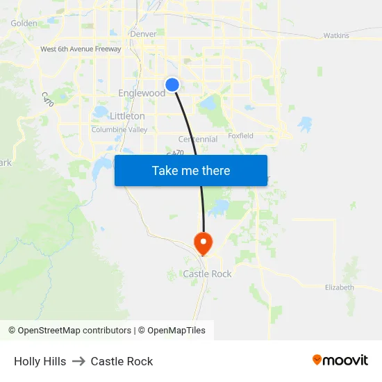 Holly Hills to Castle Rock map