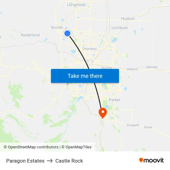 Paragon Estates to Castle Rock map