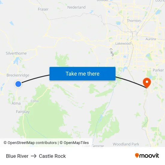 Blue River to Castle Rock map