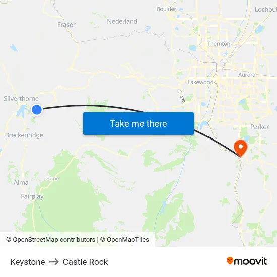 Keystone to Castle Rock map