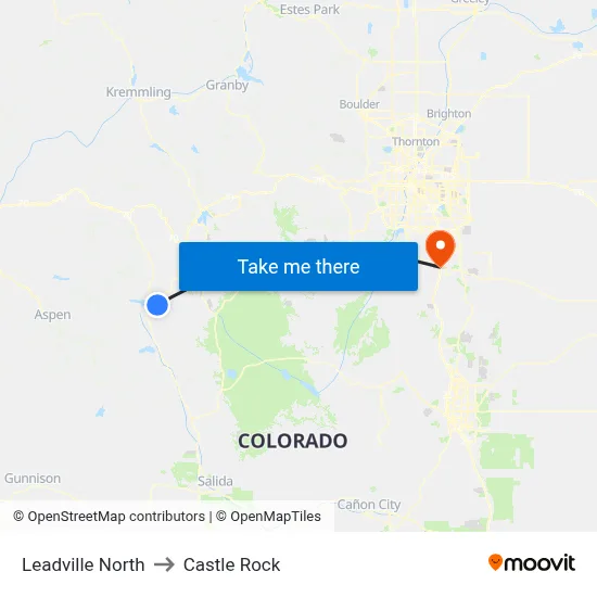 Leadville North to Castle Rock map