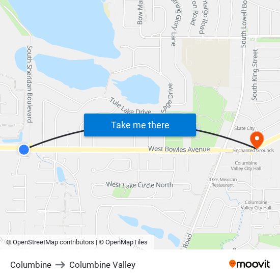 Columbine to Columbine Valley map