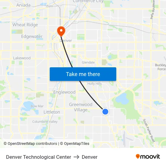Denver Technological Center to Denver map