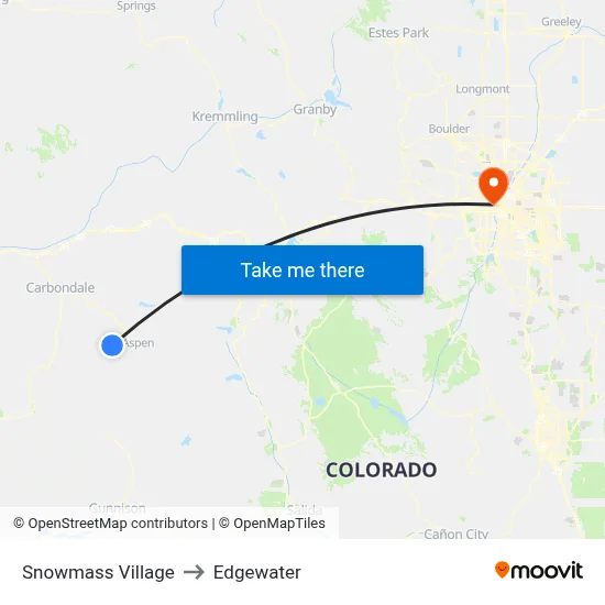 Snowmass Village to Edgewater map