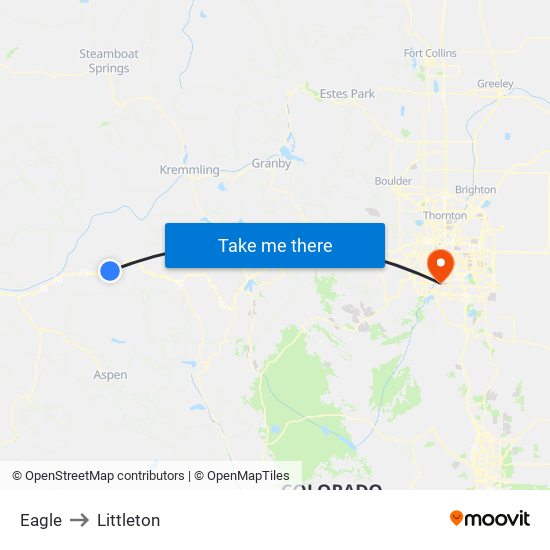 Eagle to Littleton map