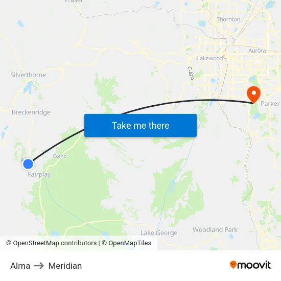 Alma to Meridian map