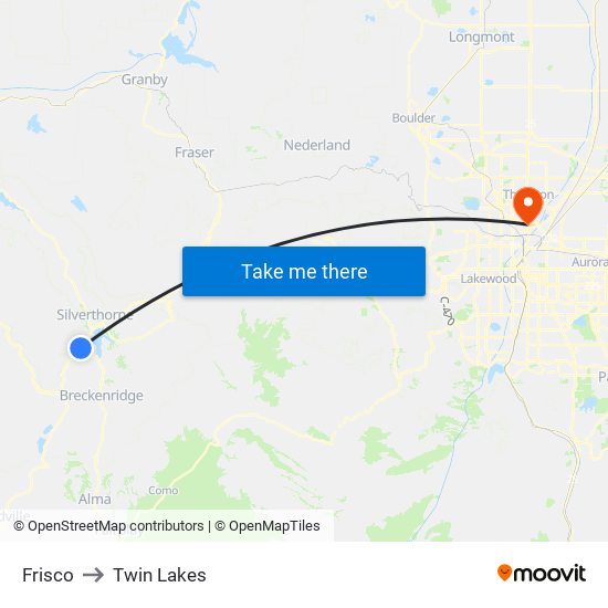 Frisco to Twin Lakes map