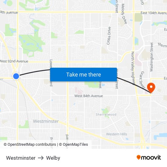 Westminster to Welby map