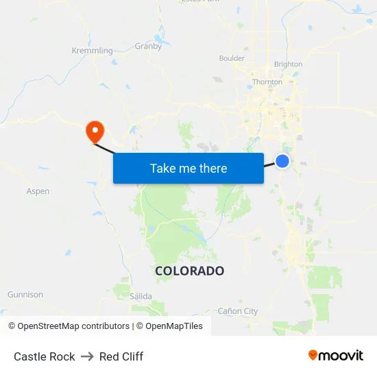 Castle Rock to Red Cliff map