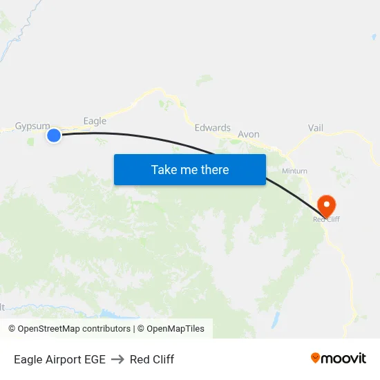 Eagle Airport EGE to Red Cliff map